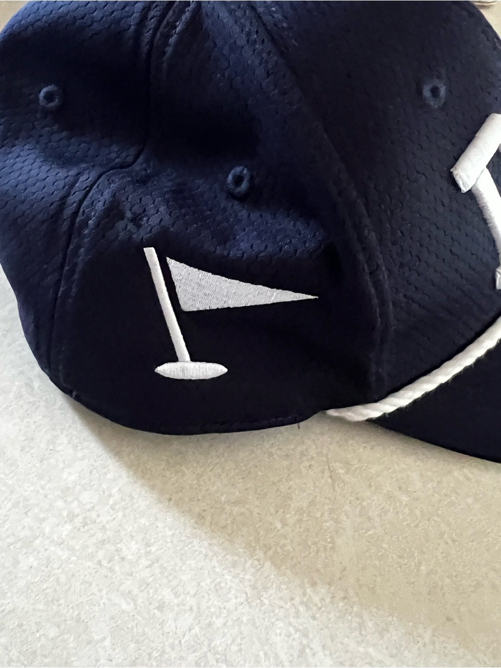 Navy and White Rope Baseball Cap - Picture 2 of 4